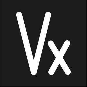 Puede incluir: Un símbolo blanco "V" y "x" sobre un fondo cuadrado negro. Las letras son en negrita y sin serifa, con bordes redondeados. La imagen es un diseño simple y de alto contraste.