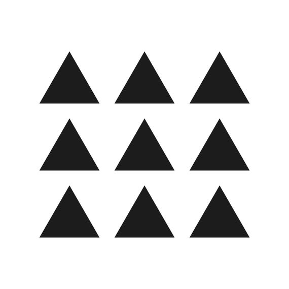 Set of 9 Triangle Shape Vinyl Decal Polygon Shape Symbol Sticker