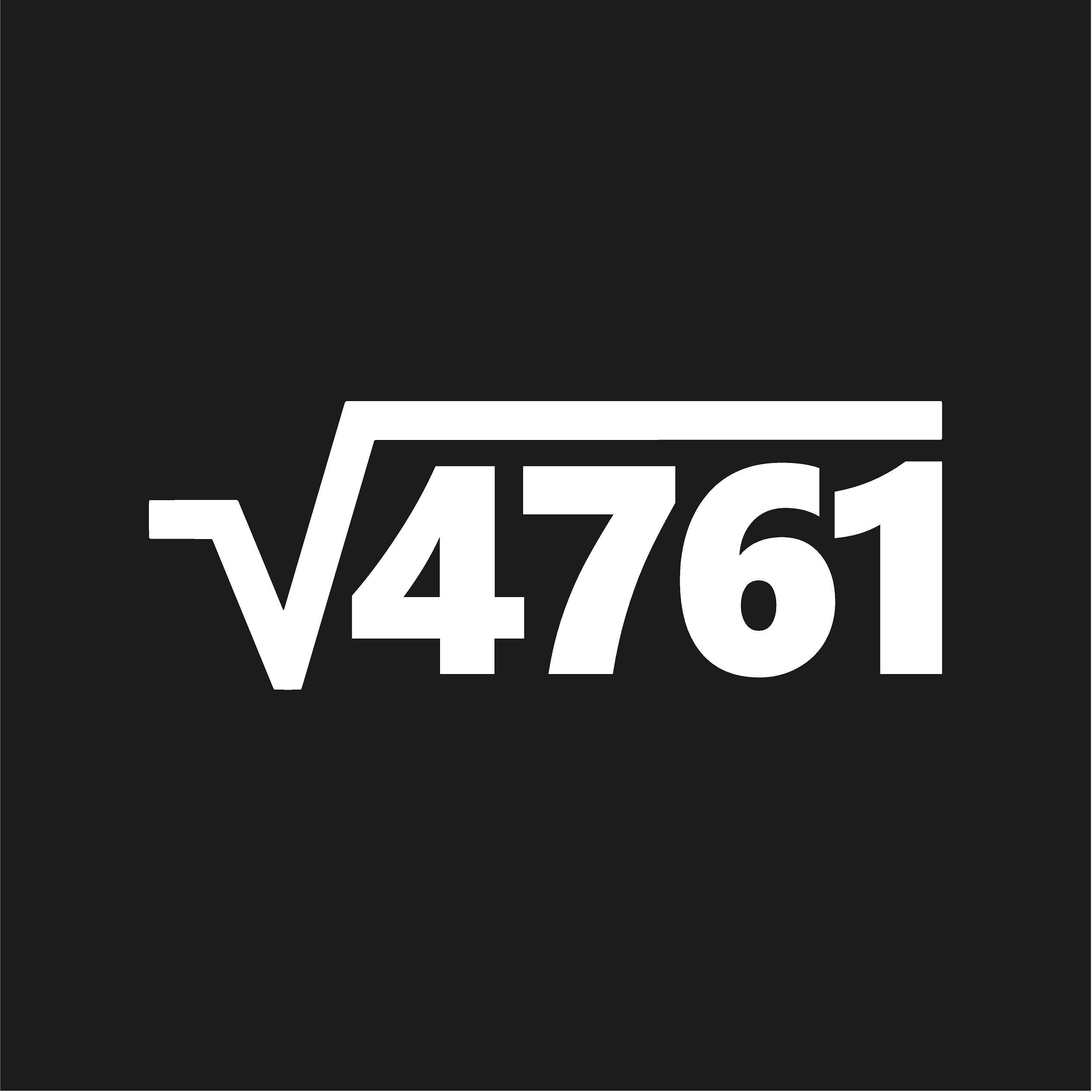 v.w.p ステッカー Square Root of 4761 BOLD Vinyl Decal √4761 Number Calculation
