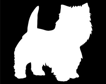 West Highland White Terrier Vinyl Aufkleber Auto Fenster Laptop Hunderasse Silhouette Aufkleber