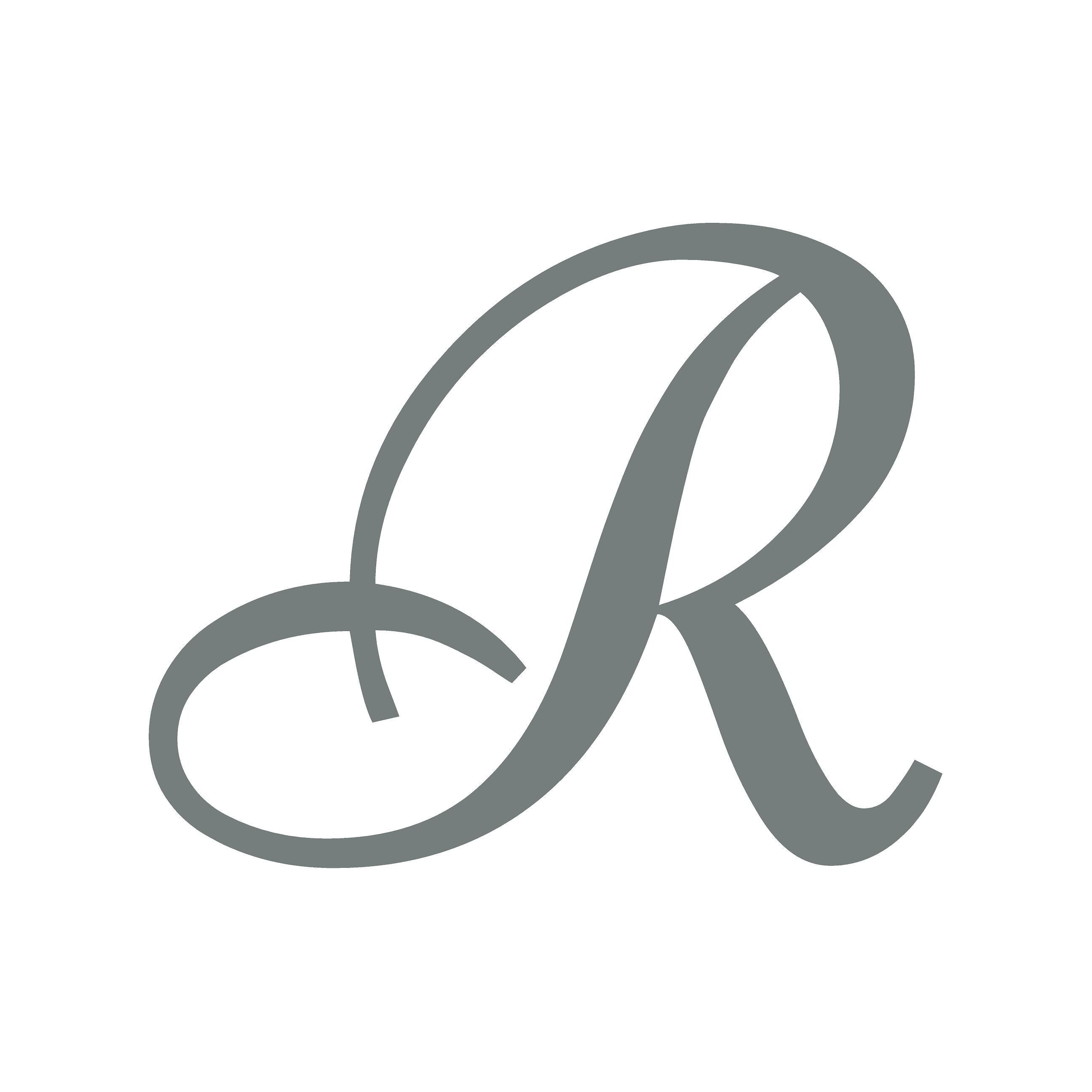 Script Letter R Initial Vinyl Sticker Decal Monogram Elegant Font - Etsy