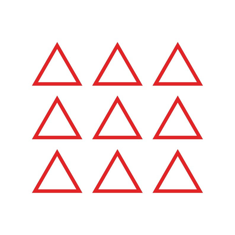 Set of 9 Triangle Shape Outline Vinyl Decal Polygon Shape Symbol ...