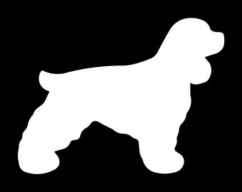 Calcomanía de vinilo Cocker Spaniel inglés para ventana de coche, pegatina de silueta de perro para portátil