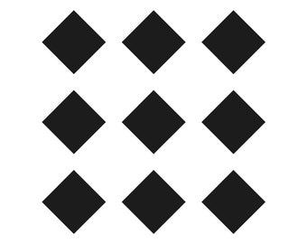 9 Even diamond shape Vinyl Decal Car Laptop diamond symbol Sticker Set of 9