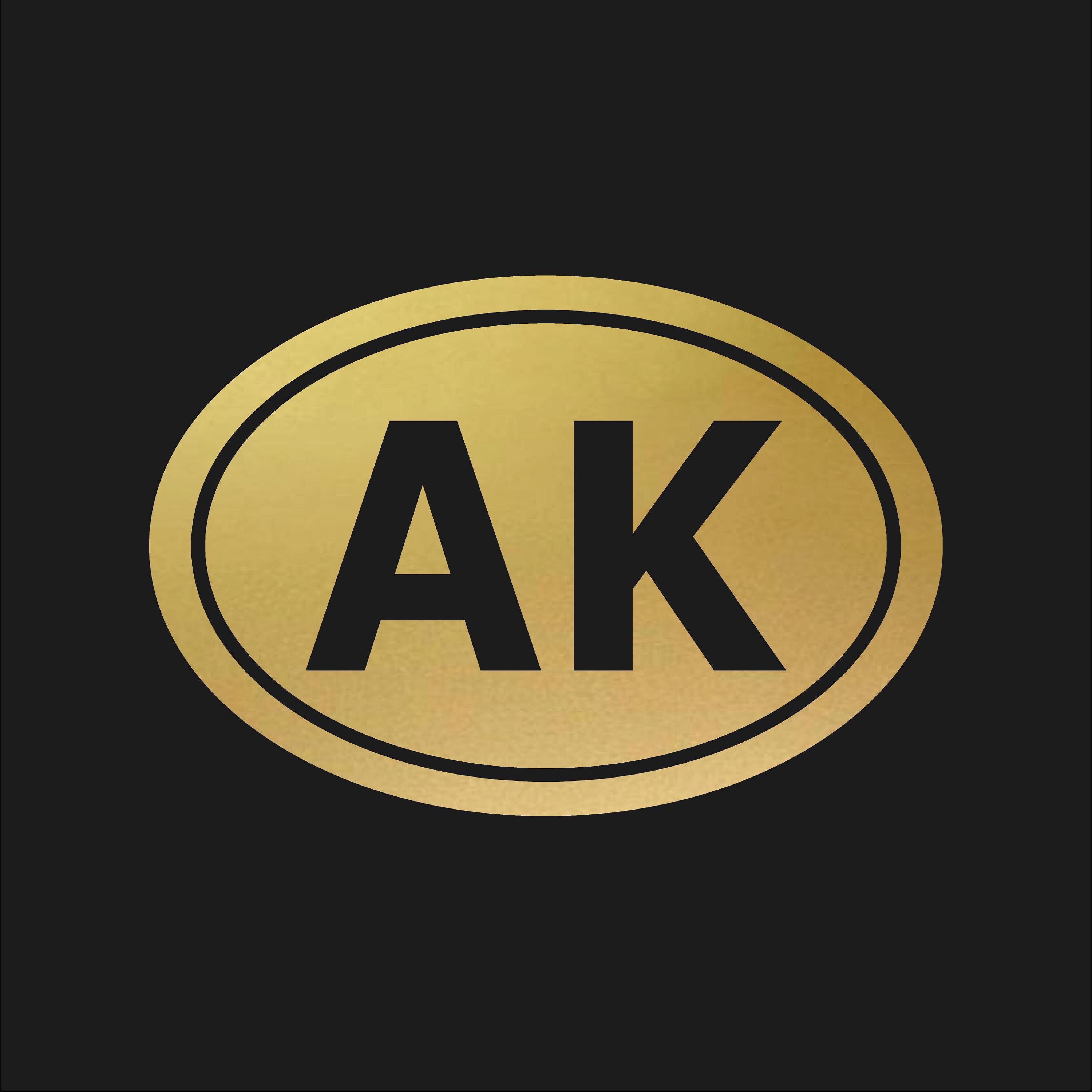 Alaska AK Initials Vinyl Decal Window Oval AK Laptop Sticker - Etsy