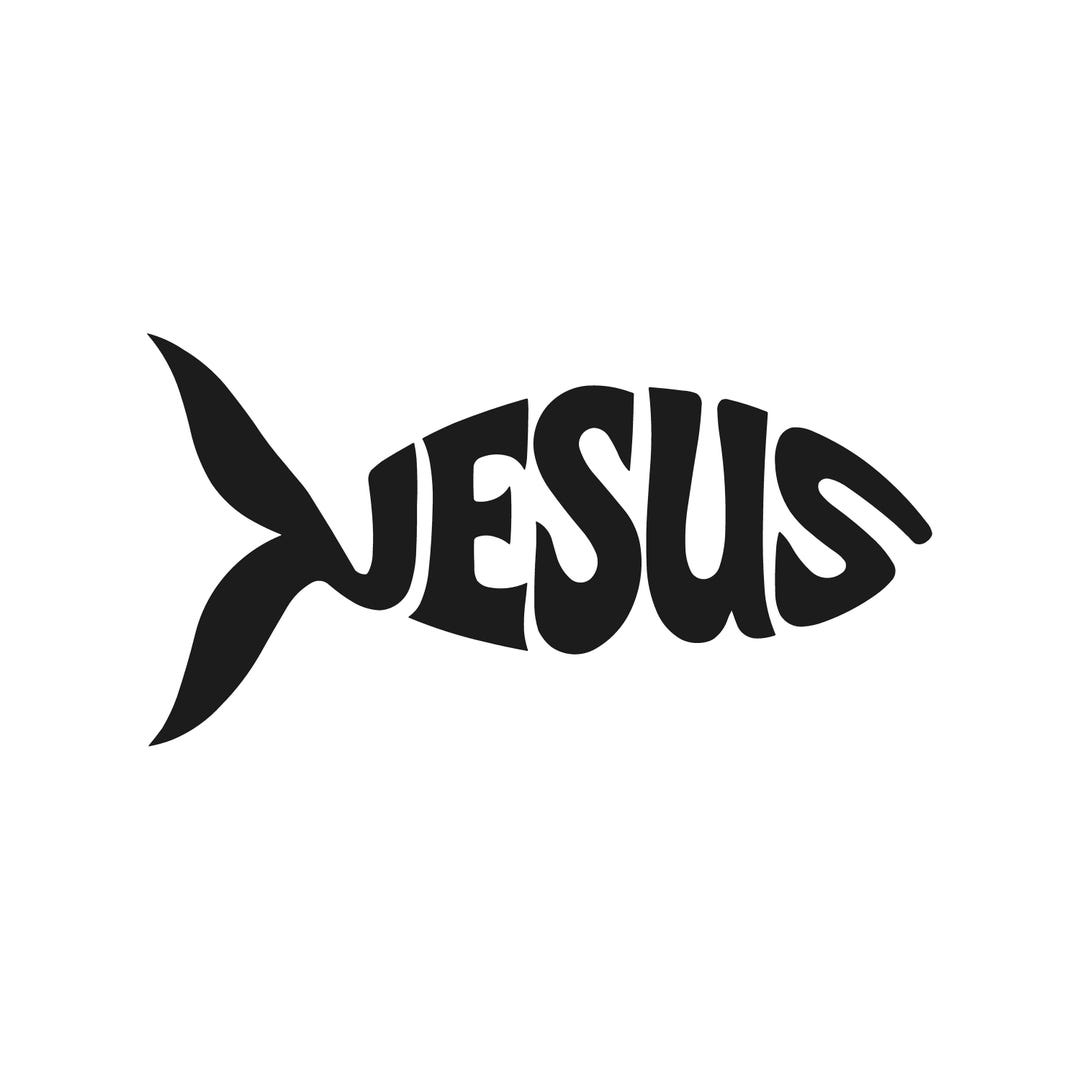 Jesus Fish Letters Decal Jesus Sticker Christian Fish Symbol Car ...