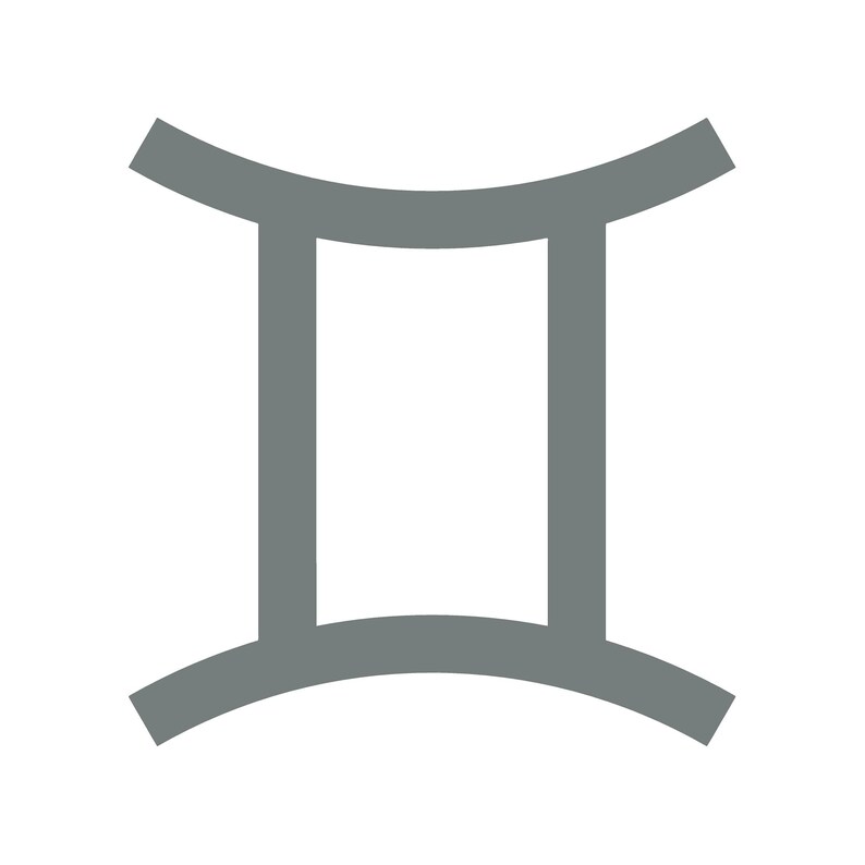 Gemini Modern Astrology Symbol Vinyl Decal Minimalist Zodiac Art ...