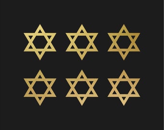 Star of David Shield Magen Judaism Vinyl Decal Stickers Set of 6