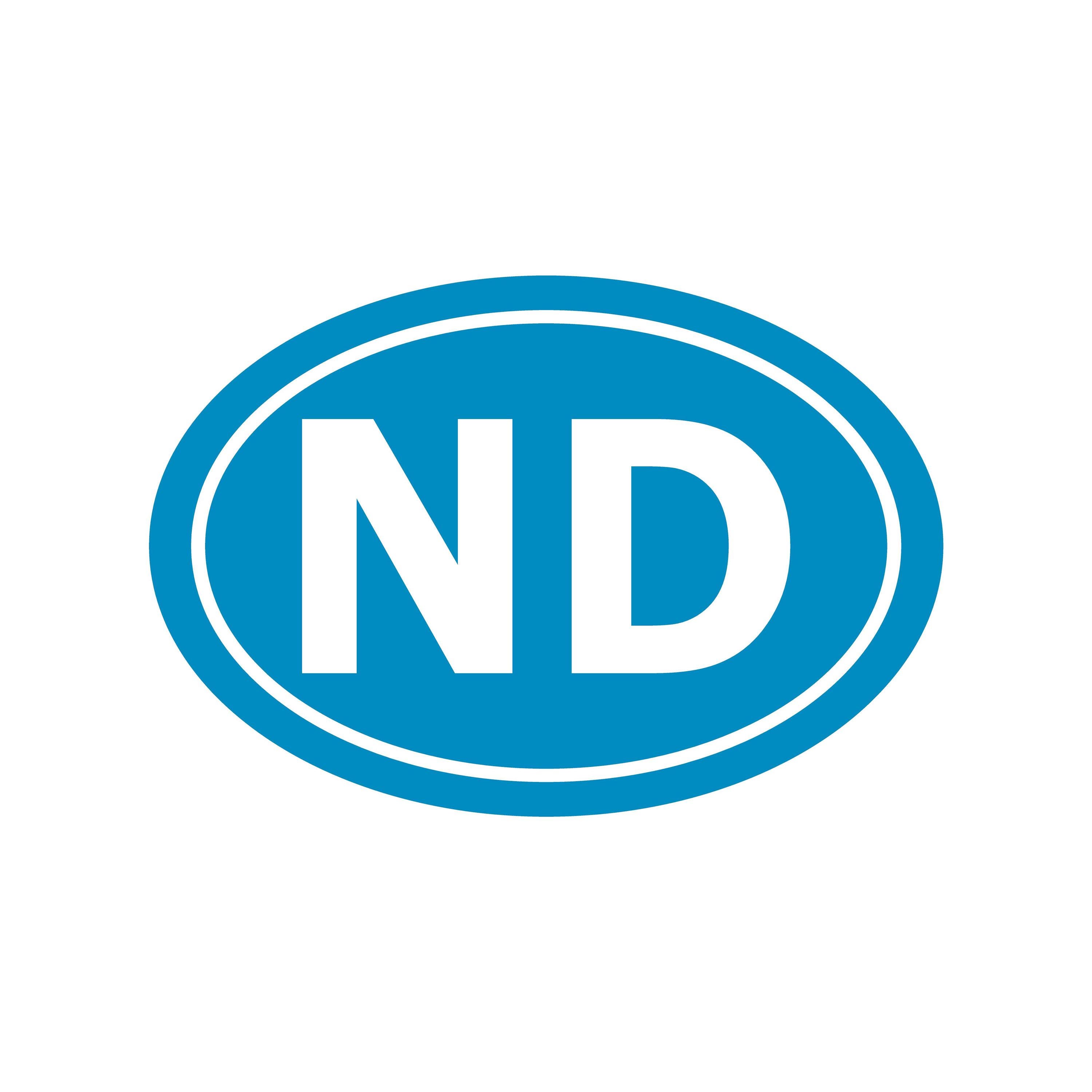 Nd Intials North Dakota ND Initials Vinyl Decal Window Oval ND Laptop Sticker - Etsy