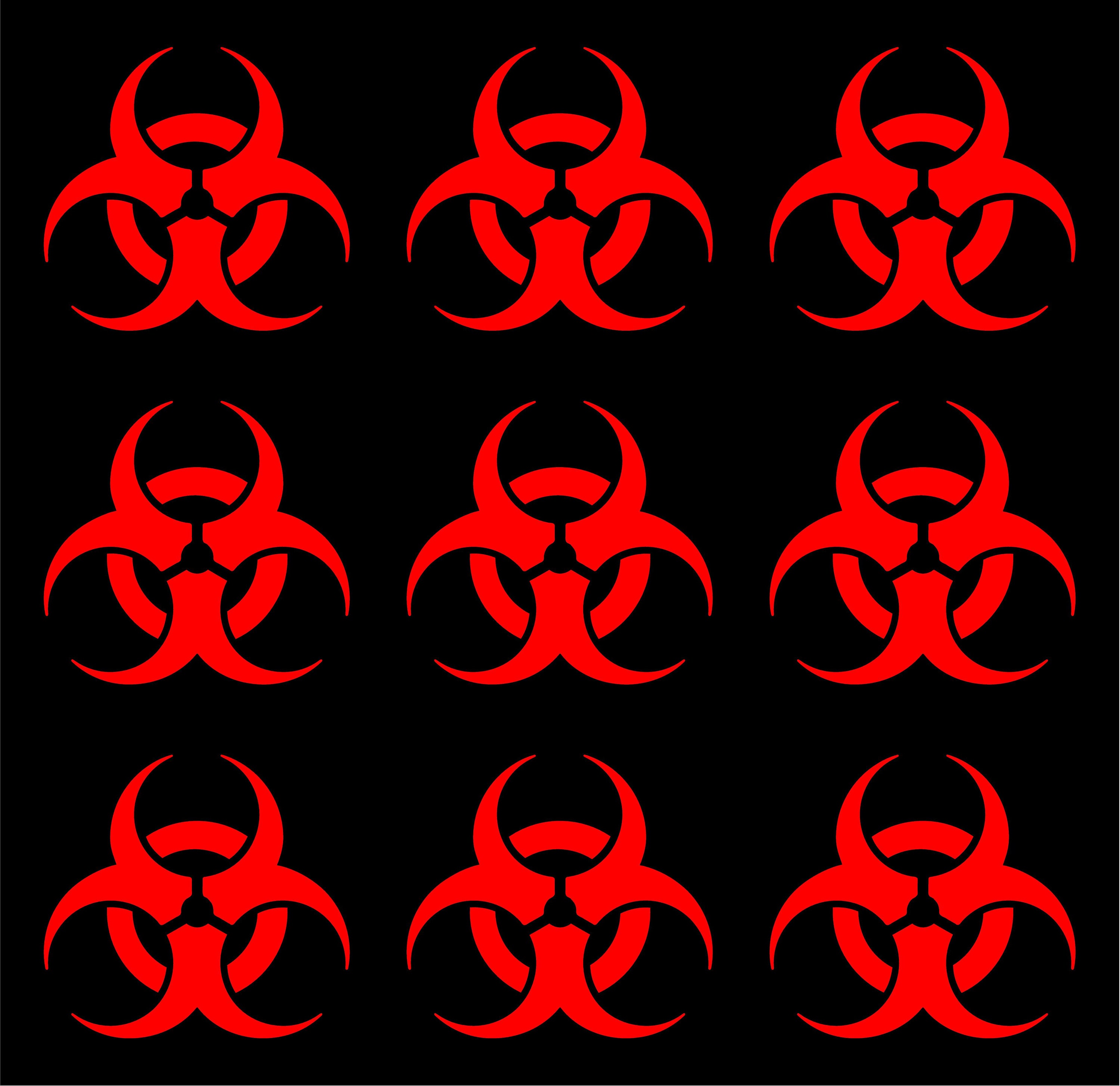 Set of 9 Biohazard Vinyl Decals Stickers - Etsy