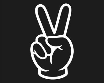 Peace hand symbol vinyl decal peace sign Sticker