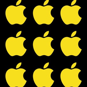 Kleine Apple Logo Vinyl Aufkleber im 9er Set Gelb