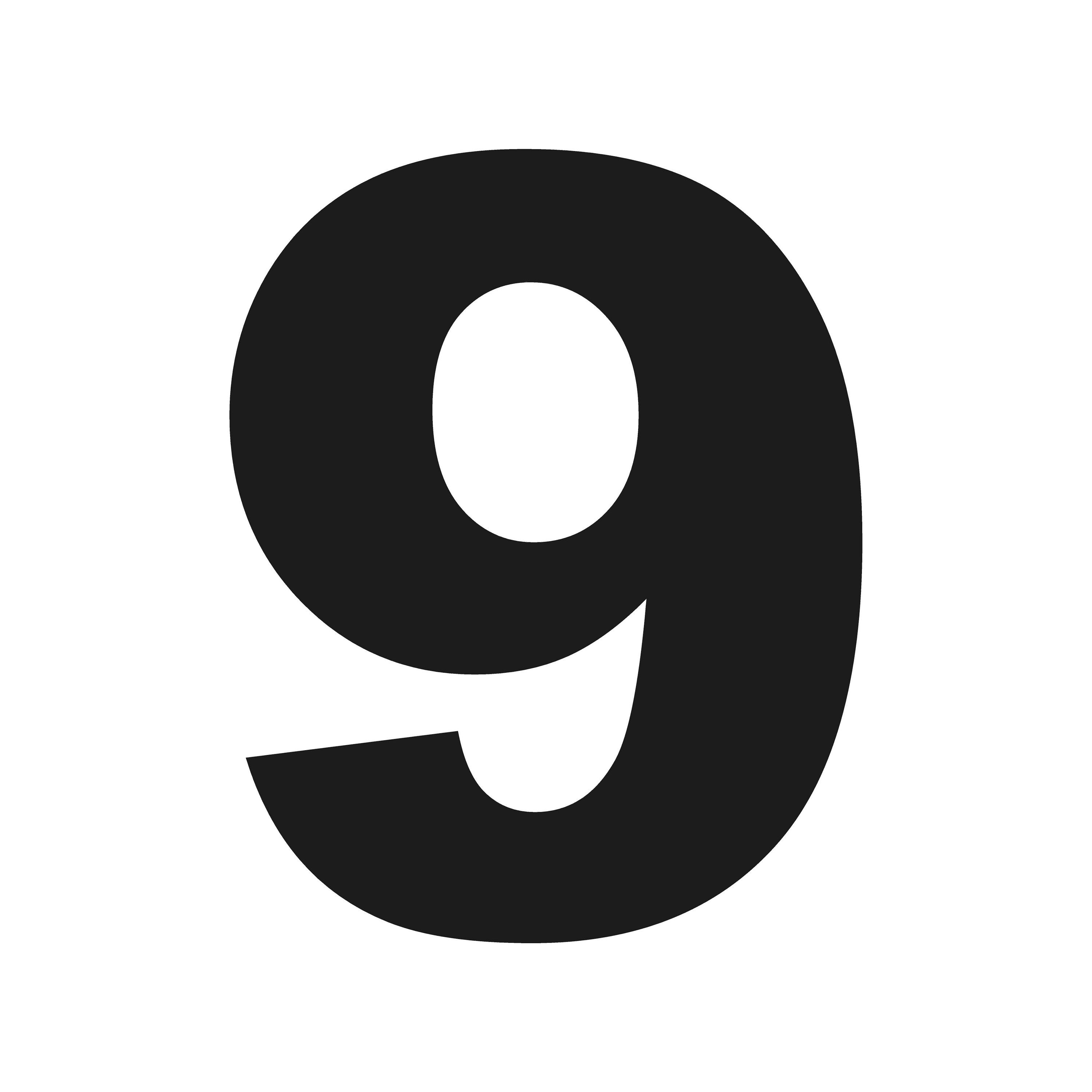 Number Nine Arial Black Font Vinyl 9 Bold Font Sticker Decal - Etsy