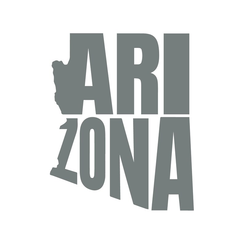 Arizona State Typography Name Outline Vinyl Decal AZ Sticker - Etsy