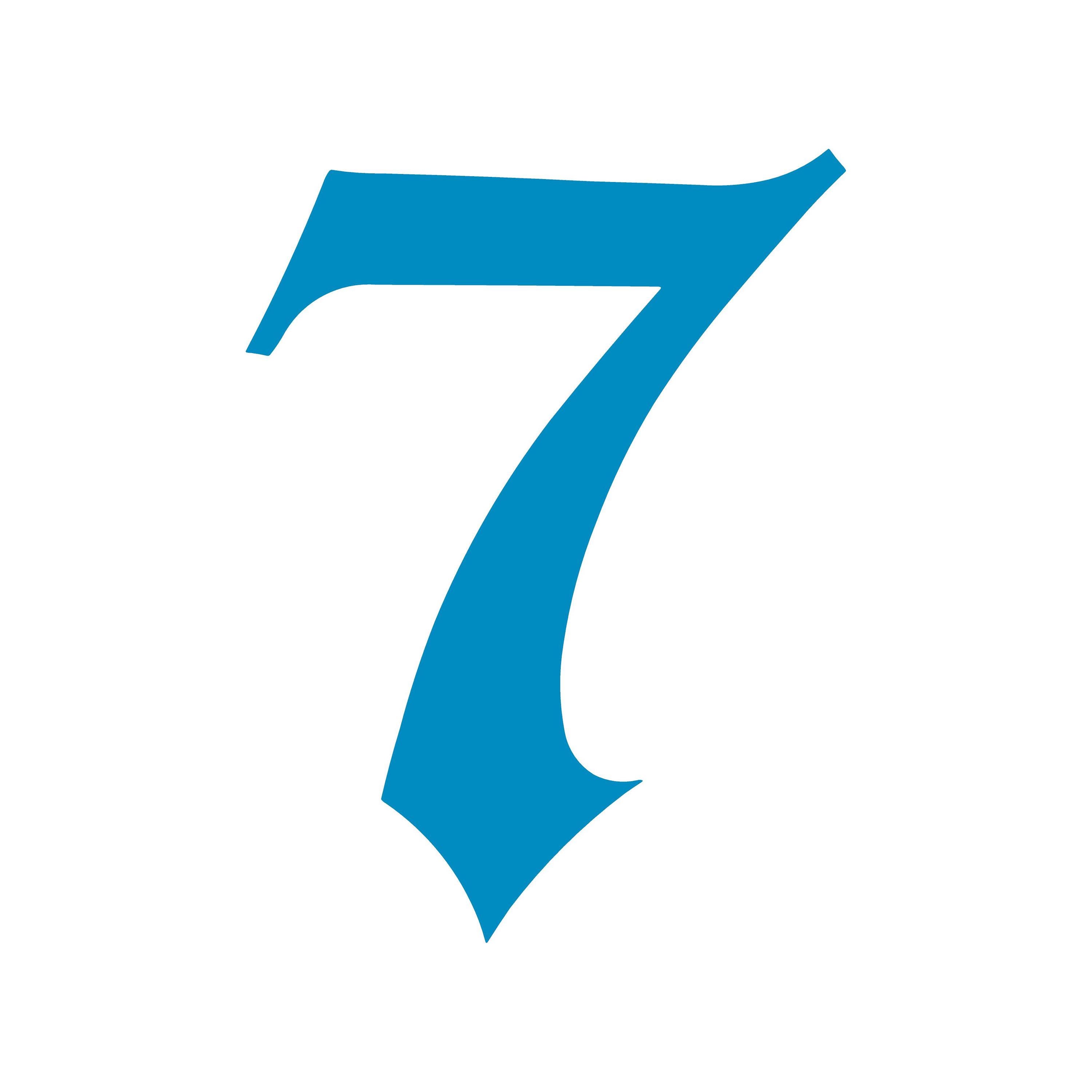Lucky Number 7 Vinyl Decal Laptop Car Number Seven Window Sticker