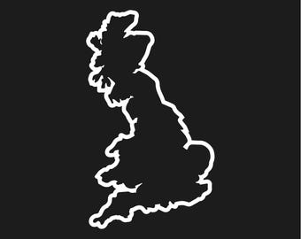 United Kingdom Outline Vinyl Decal Hollow Center UK Heritage Pride sticker