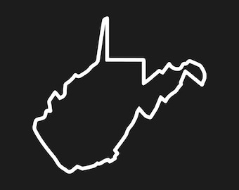 West Virginia outline Vinyl Decal Hallow State Line shape sticker