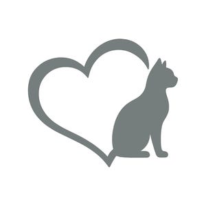 Cat Tail Heart Vinyl Decal Car Truck Window Laptop Sticker Grey