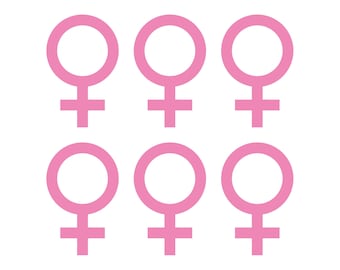 Conjunto de 6 pegatinas de vinilo con símbolos femeninos de género