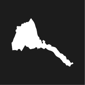 Autocollant en vinyle avec contour du pays de l'Érythrée