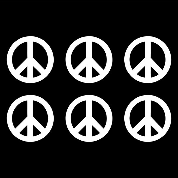 Peace sign vinyl decal sticker Set of 6