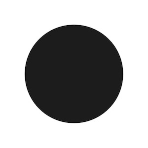 May include: A solid black circle against a white background. The simple design features a single, bold, circular shape, creating a minimalist aesthetic. The stark contrast between the black and white provides a clean and modern look.