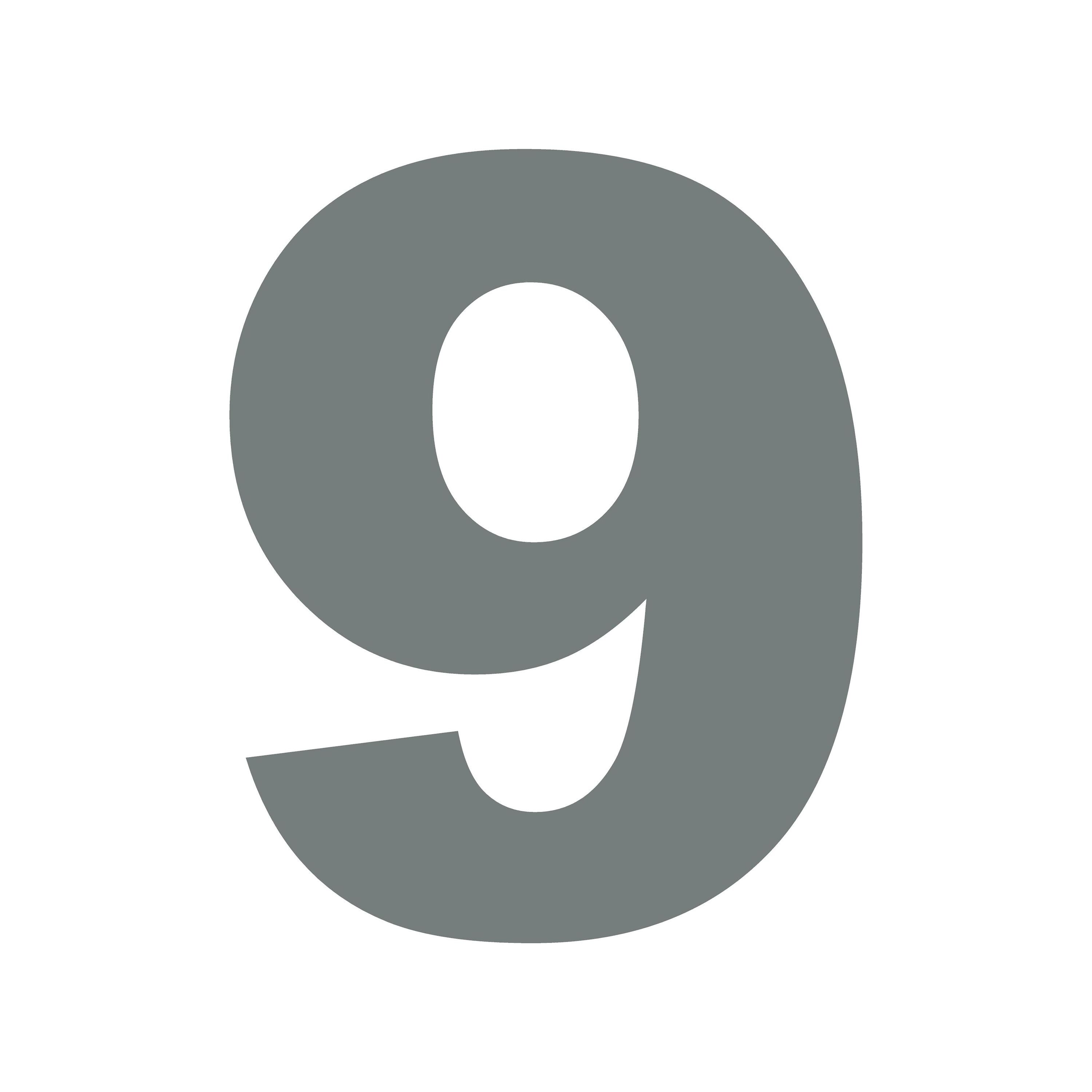 Number Nine Arial Black Font Vinyl 9 Bold Font Sticker Decal - Etsy