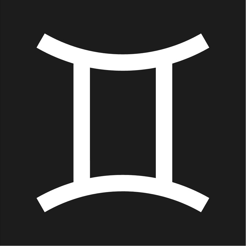 Gemini Modern Astrology Symbol Vinyl Decal Minimalist Zodiac Art ...