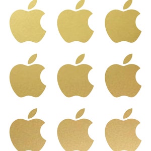 Kleine Apple Logo Vinyl Aufkleber im 9er Set Gold