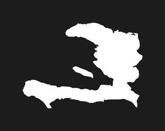 Adhesivo de vinilo con el contorno del país de Haití