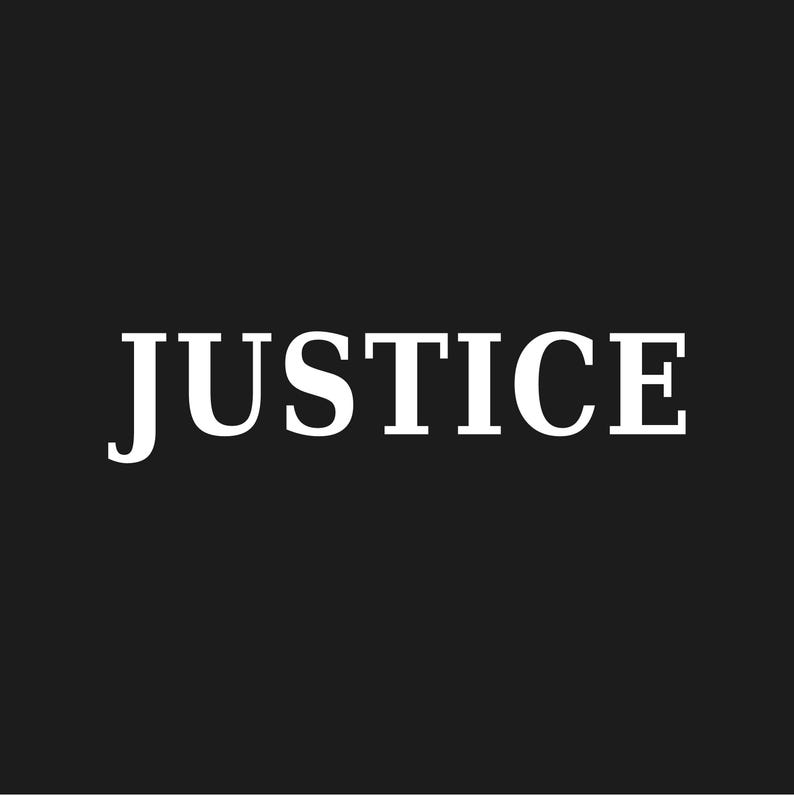 L Justice Lettering JUSTICE Word Letters Vinyl Decal Sticker - Etsy