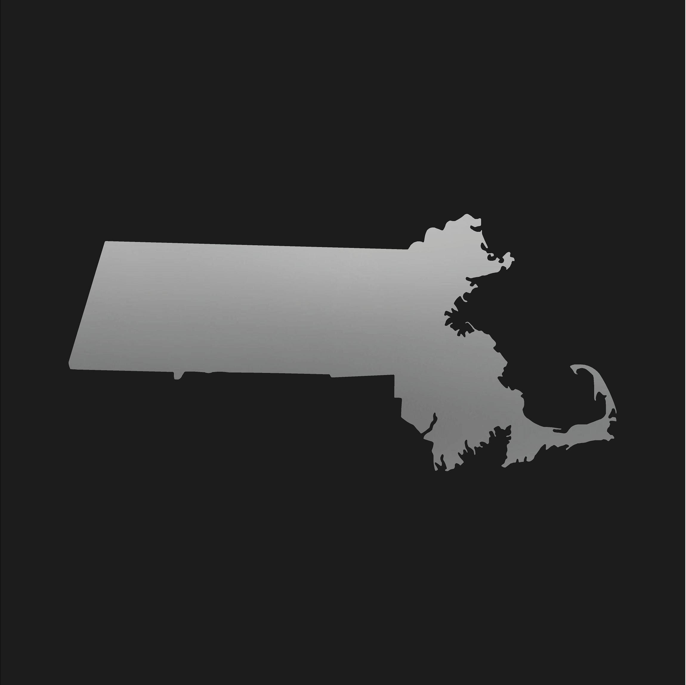 Massachusetts Outline Sticker - 5x2.72 Inch MA State Vinyl Decal Made In USA