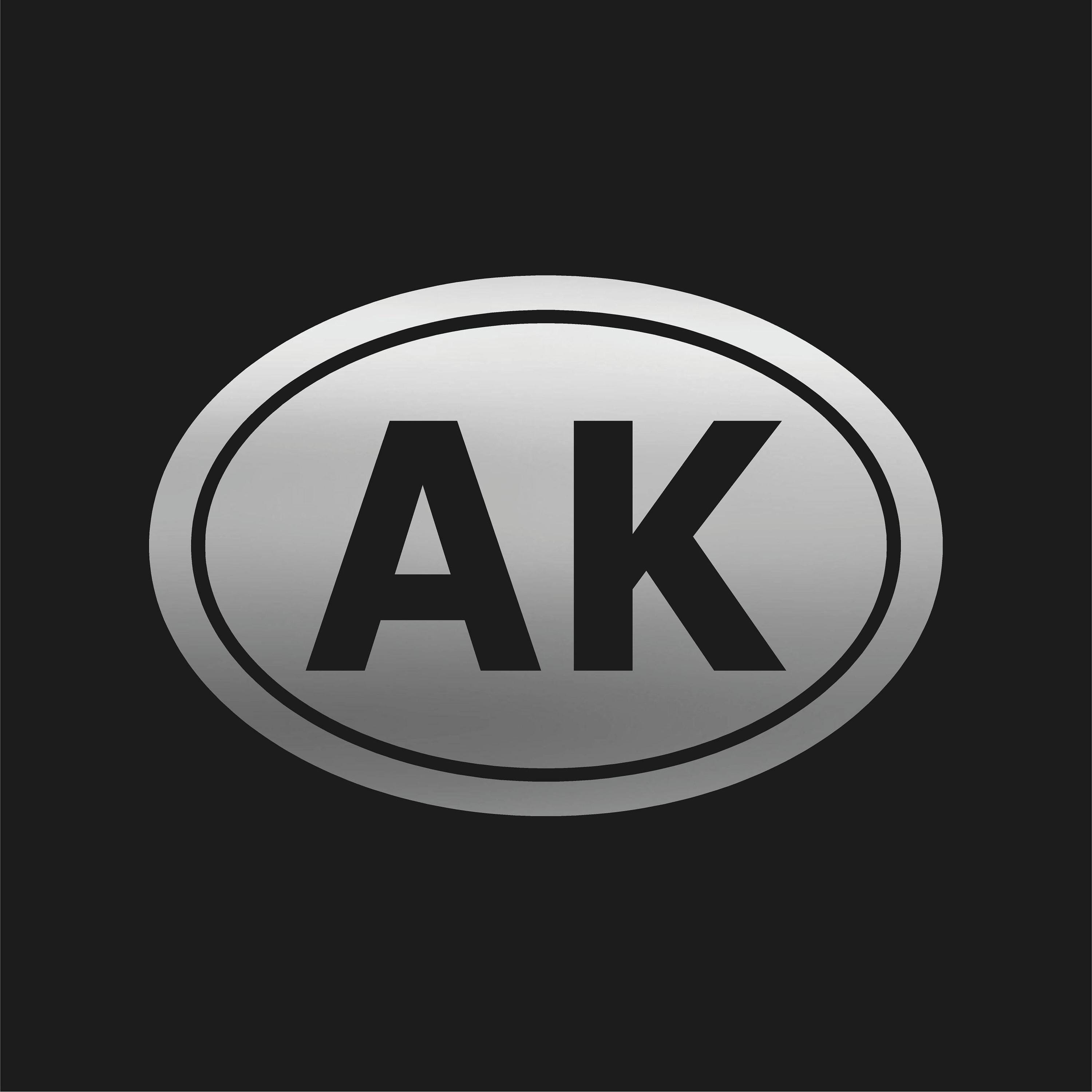Alaska AK Initials Vinyl Decal Window Oval AK Laptop Sticker - Etsy