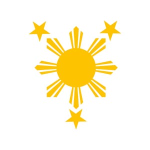 Philippines Sun Filipino Flag with stars Vinyl Decal Window Laptop Sticker