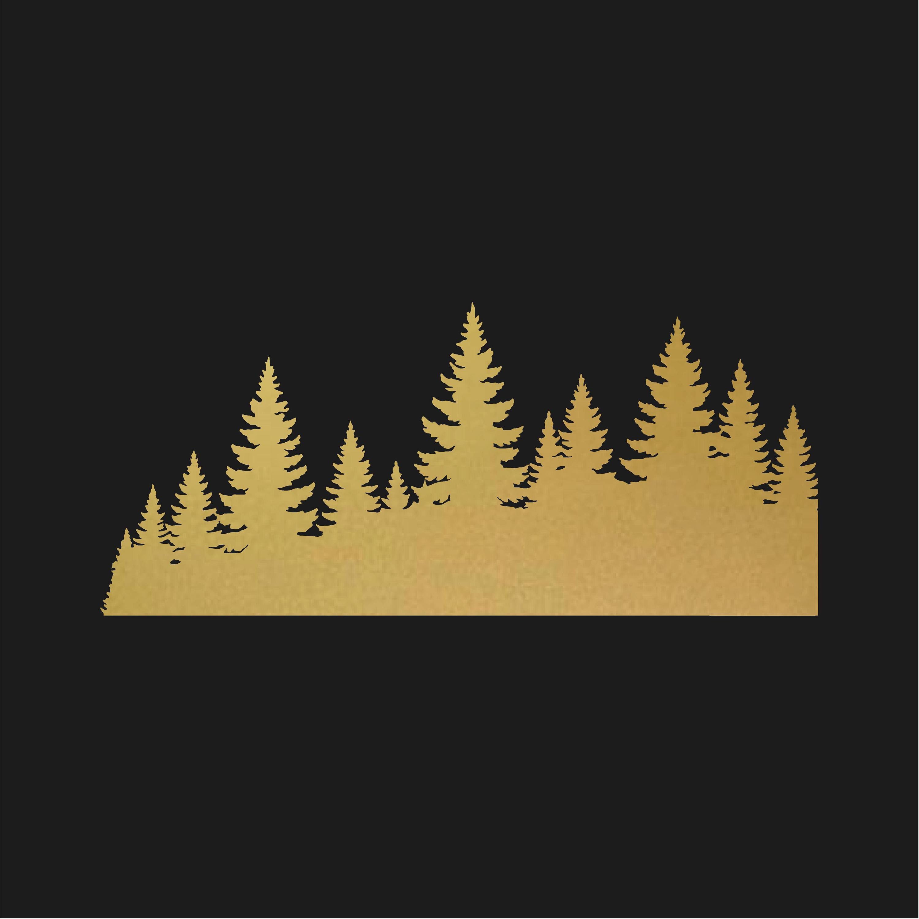 Pine Forest Treeline Silhouette Vinyl Decal Sticker Nature Woodland ...