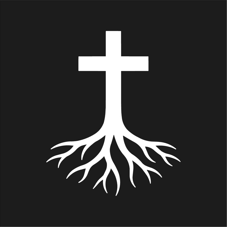 Jesus Cross Roots Vinyl Decal Window Natural Cross Christian Laptop ...