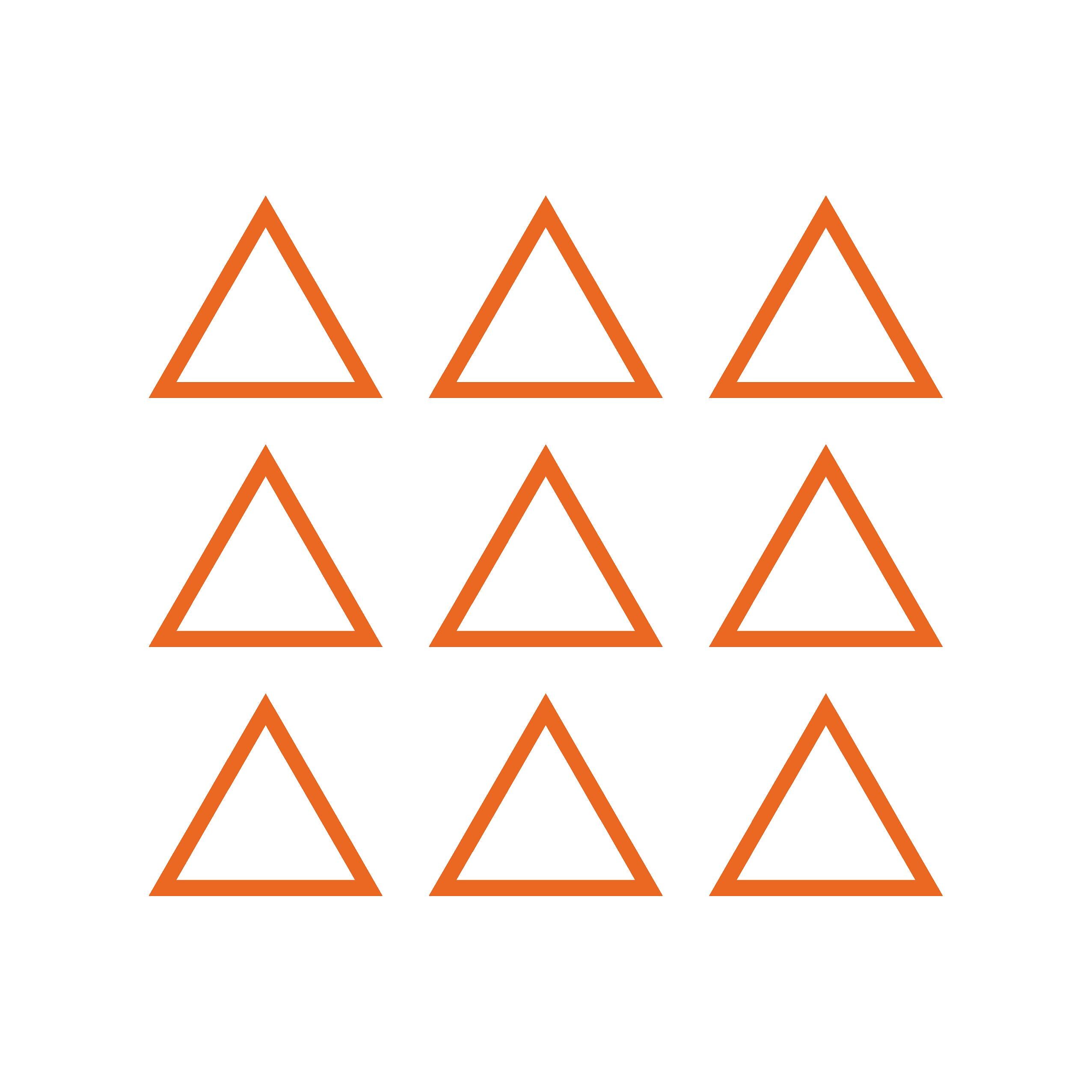 Set of 9 Triangle Shape Outline Vinyl Decal Polygon Shape Symbol ...