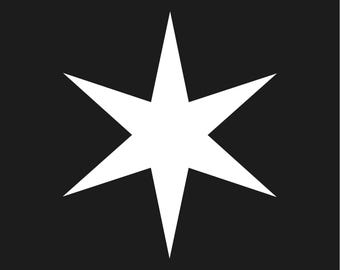 6 Point star shape Vinyl Decal Star symbol Sticker