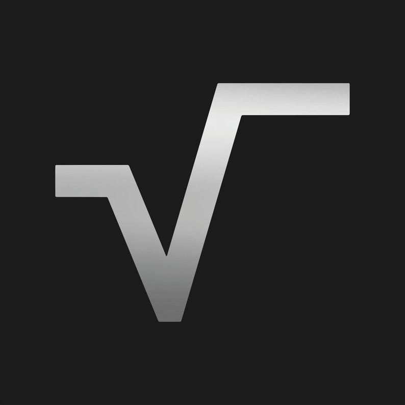 Square Root Symbol Vinyl Decal √ Math Mathematics Mathematician Sticker ...