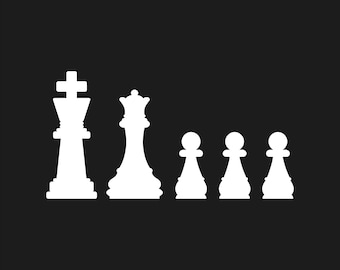Chess family of 5 Vinyl Decal Car Window Laptop Chess Sticker