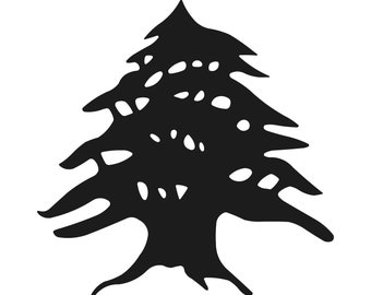 Naklejka na szybę samochodu z drzewem cedrowym na laptopa z otwartym drzewem