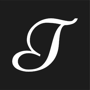 Script Letter T eerste vinyl sticker sticker monogram elegant lettertype