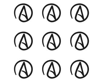 Set of 9 Atheist symbol Decal Atheist symbol Phone Window Vinyl Decal Sticker