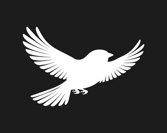 Sparrow Flying Wildlife Bird Vinyl Decal Window Wild birds life Laptop Sticker
