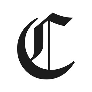 May include: A black letter "C" in a gothic font style. The letter is bold and features a curved left side and a vertical line on the right, with a decorative top.