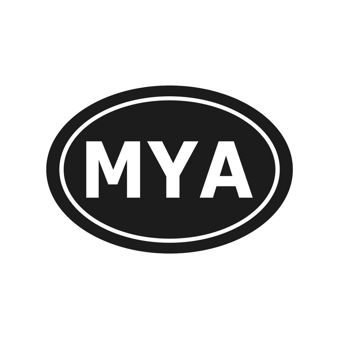 Myanmar Country Initials Vinyl Decal Window Oval MYA Sticker - Etsy