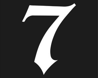 Lucky Number 7 Vinyl Decal Laptop Car Number Seven Window Sticker