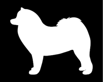 Samoyed Vinyl Decal Car Window Laptop Dog Breed Silhouette Sticker