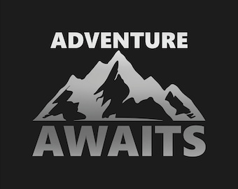Adventure Awaits vinyl decal Mountain Silhouette car sticker
