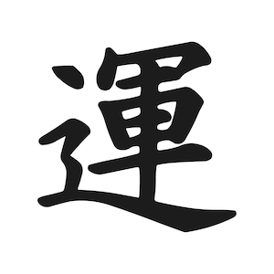 Decalcomania in vinile simbolo cinese Kanji fortuna Adesivo simbolo cinese buona fortuna